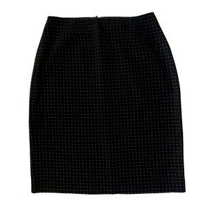Black Mini Skirt with small Polka Dots. Size 4